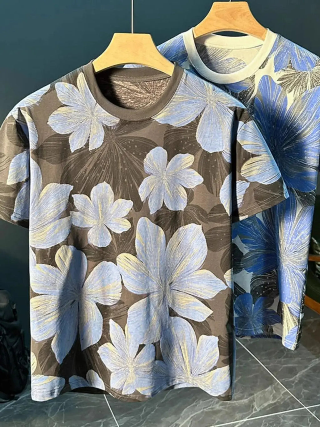 Loose Short-sleeved Thin Versatile Top Short-sleeved T-shirt for Men Summer Thin Full-body Printed Casual Breathable Trendy