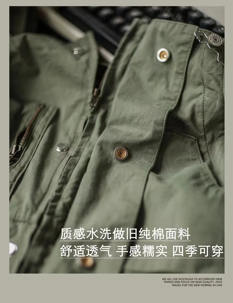 Retro American Cotton Overalls Loose Jumpsuit Men's Cargo Pants Men Suspenders Bibs Four Seasons Full Length Baggy Pants