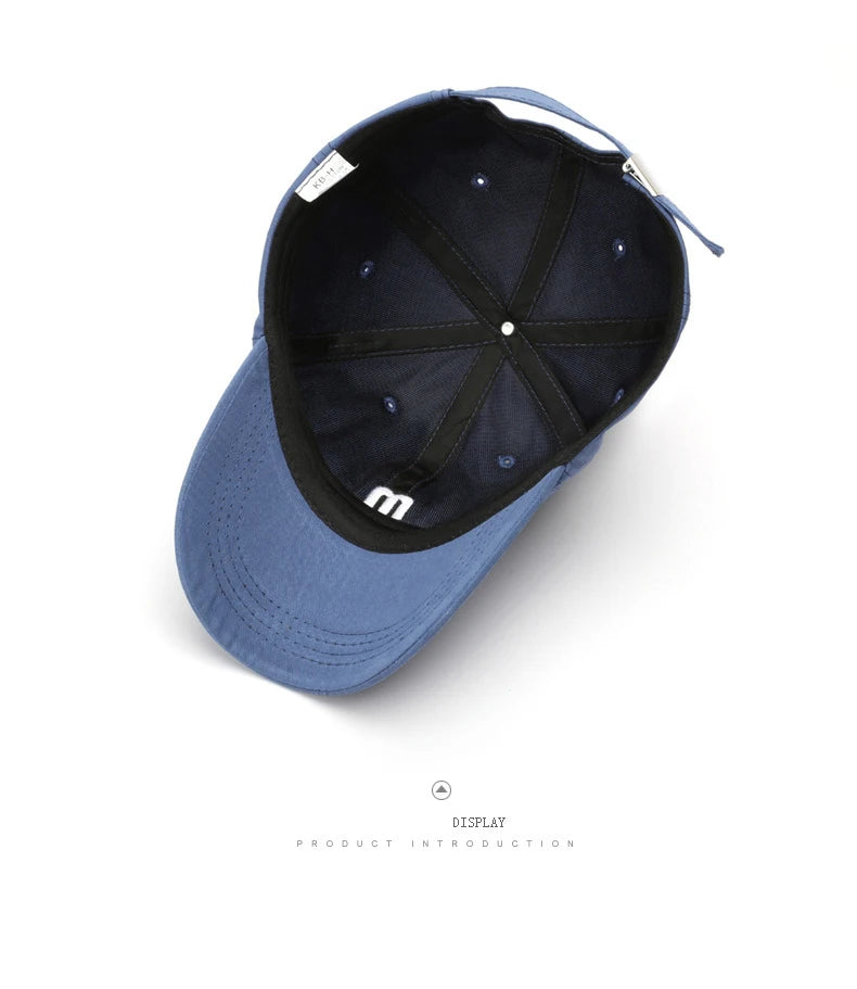 Embroidered M Baseball Cap For Women Men New Spring Summer Cotton Solid Sunhat Sports Snapback Caps Fashion Hip Hop Fishing Hat
