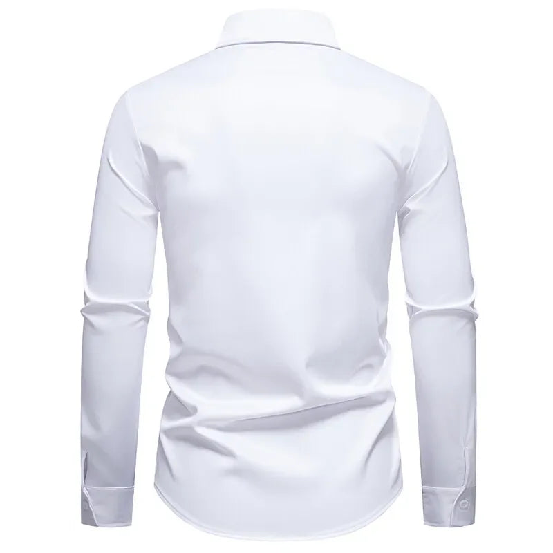 High Quality Men's Casual Long Sleeved Shirt Daily Floral Shirt Party Streetwear Embroidery Tops