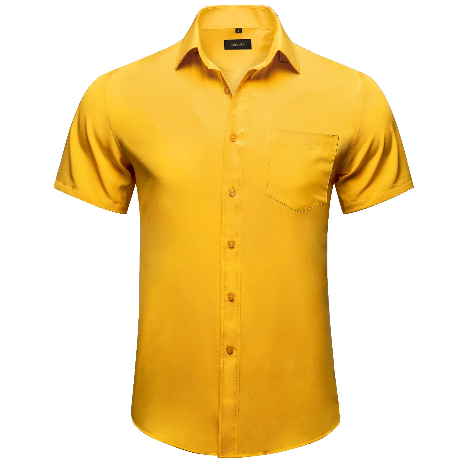 Men Shirts Short Sleeve Cotton Polyester Summer T-shirts Solid Black White Red Business Casual Tops Hawaiian Shirt