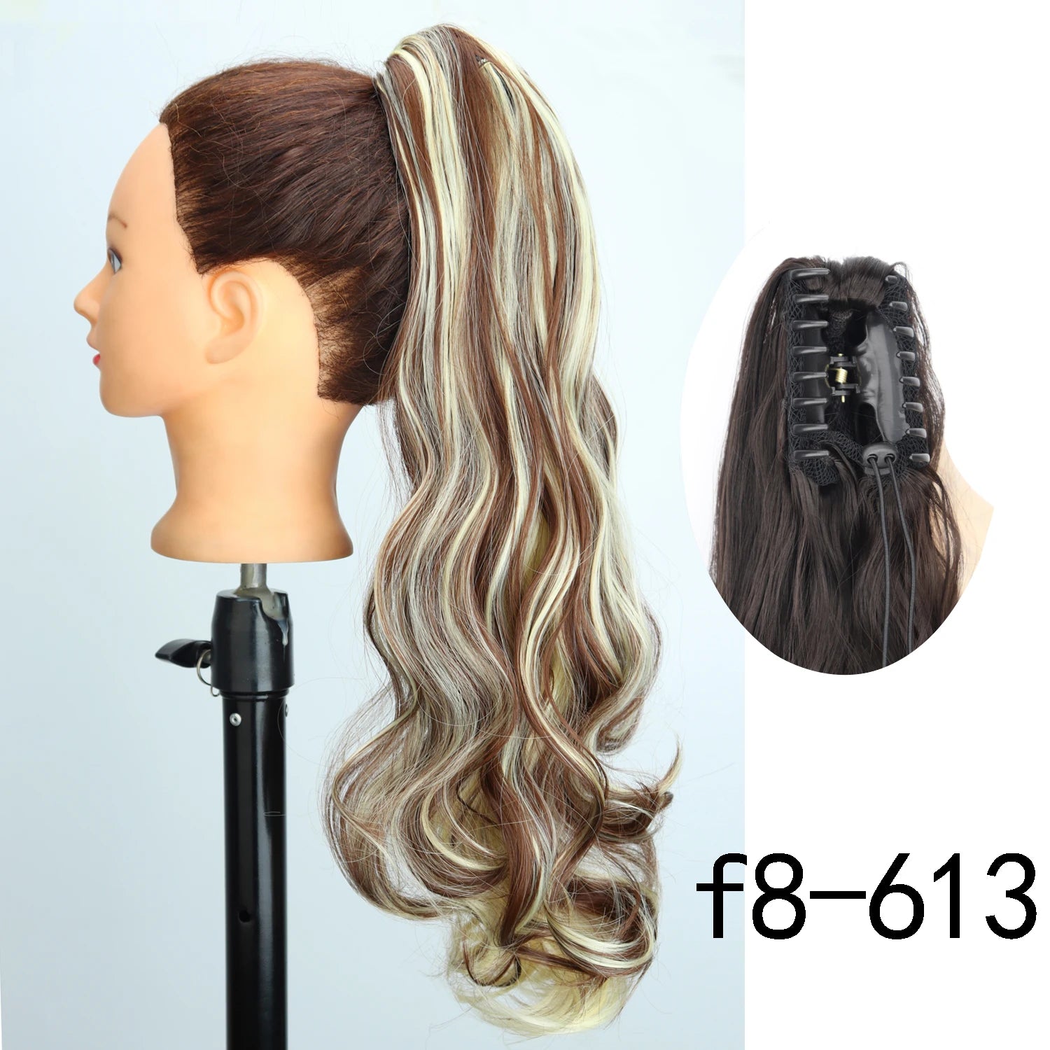 Synthetic 24Inch Wavy Claw Clip On Ponytail Hair Extension Ponytail Extension Hair For Women Pony Tail Hair Hairpiece