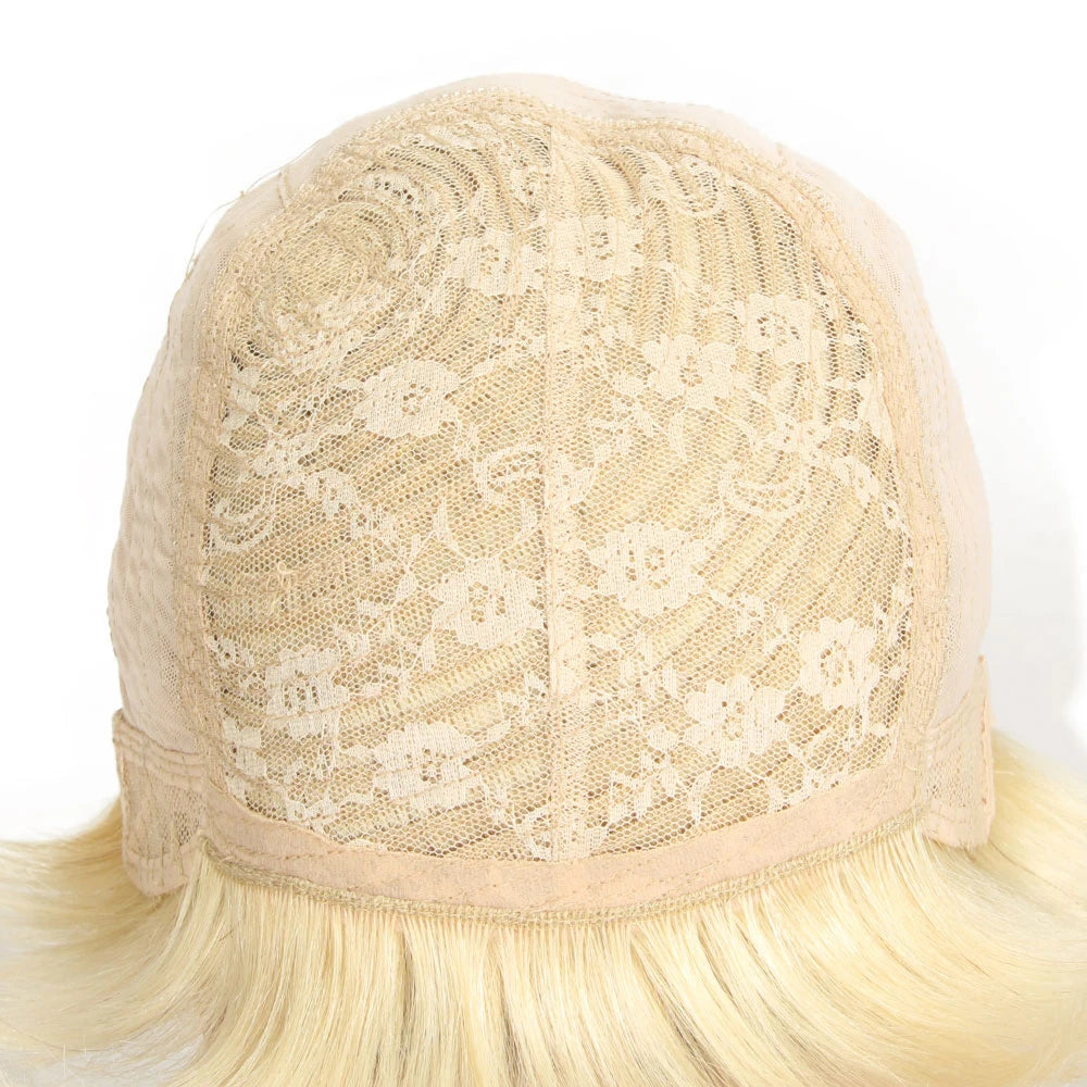 Lekker 613 Blonde Short Pixie Cut Bob 100% Human Hair Wigs For Women Brazilian Remy Hair Full Machine Made Colored Glueless Wig