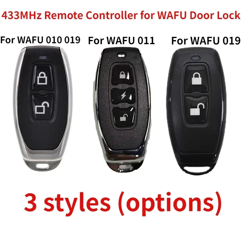 1pcs WAFU 433MHz Remote Controller Door Lock Remote Control Key For WF-010 WF-019 WF-011A Invisible Door Lock