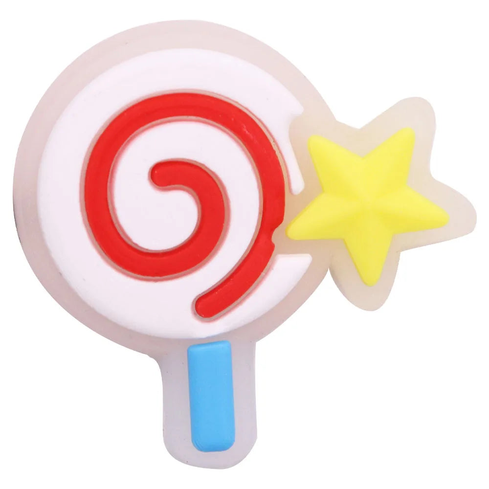1-16Pcs My Love Lollipop Carrot Mushroom Luminous Sandals Shoe Buckle Charms Accessories DIY Kids Holiday Gift