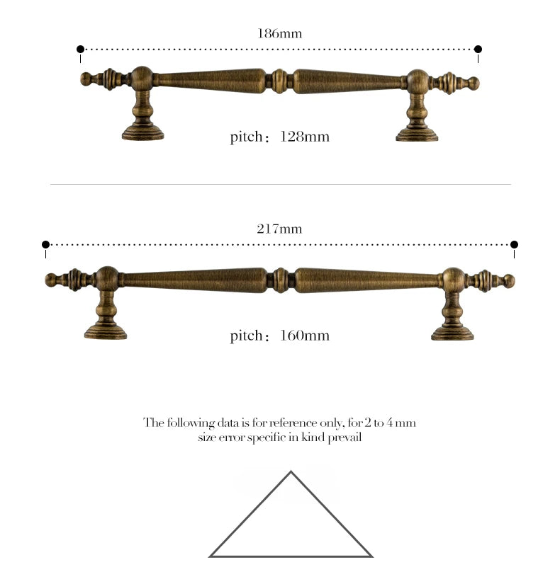 European  Vintage Bronze / Vertical lines Solid Brass Drawer Knobs T bar Handle Bedroom Pulls Kitchen Cabinet Door Handle Pull