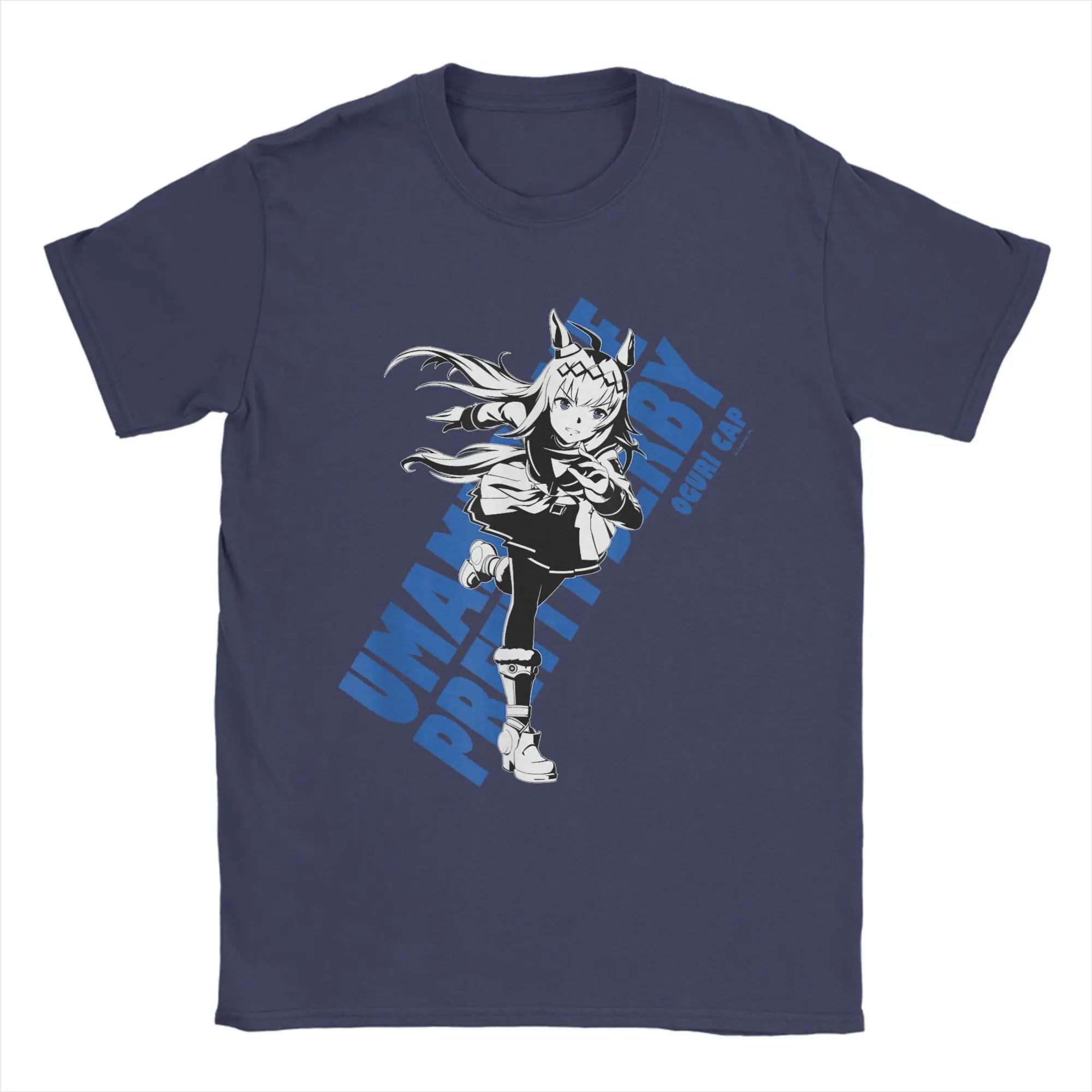 Vintage Umamusume Pretty Derby Oguri Cap T-Shirts Men Crew Neck Cotton T Shirts  Short Sleeve Tee Shirt Printing Clothes
