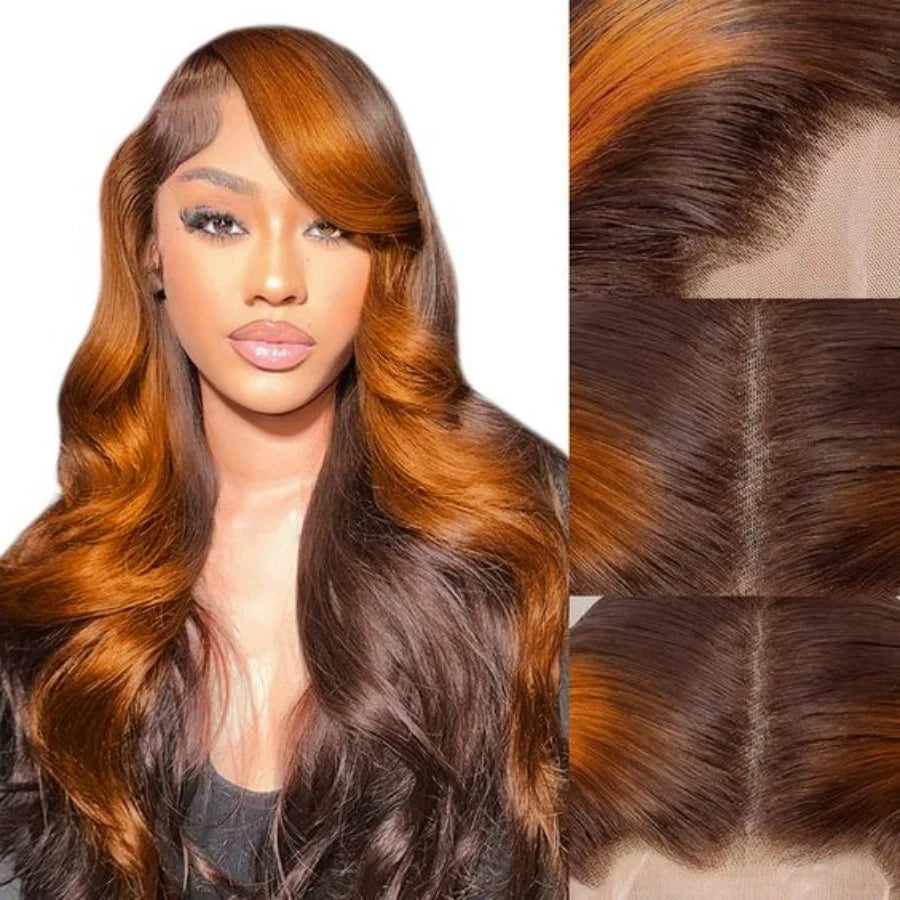 Black With Red Highlight Wig Synthetic Lace Front Wig 13X4 Pre plucked Hairline With BabyHairWomen's Wig with Density Lace Front