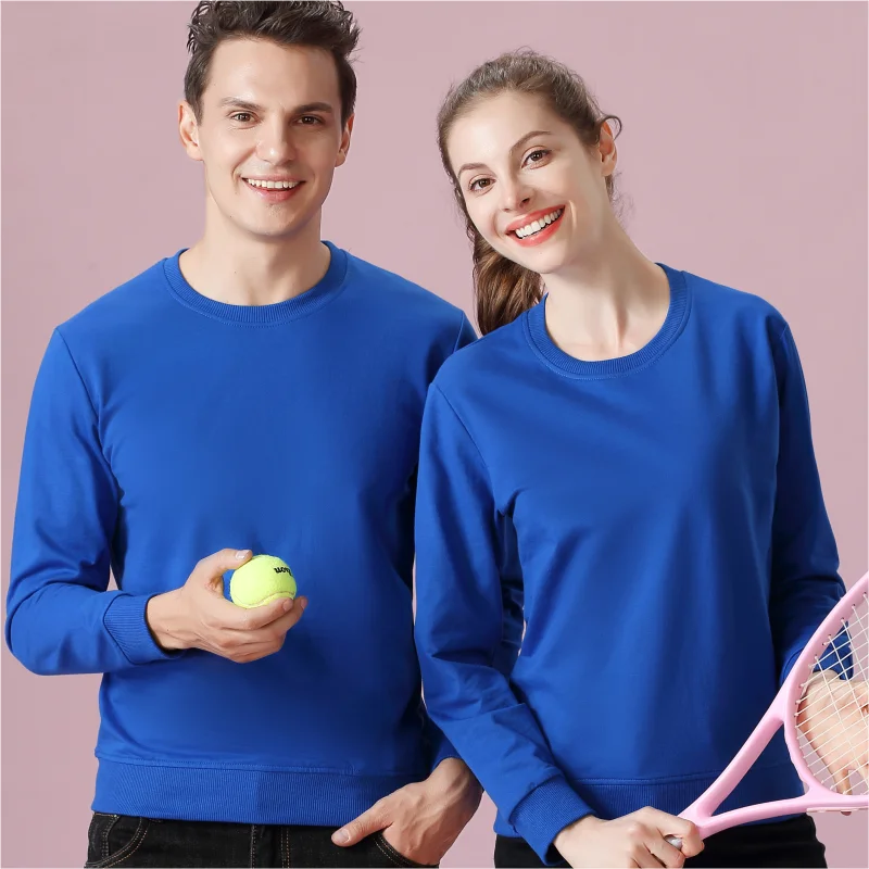 Elike Cotton Round Neck Sweater Custom Logo Printed Personal Group Brand Embroidery Design Men and Women 8 Colors