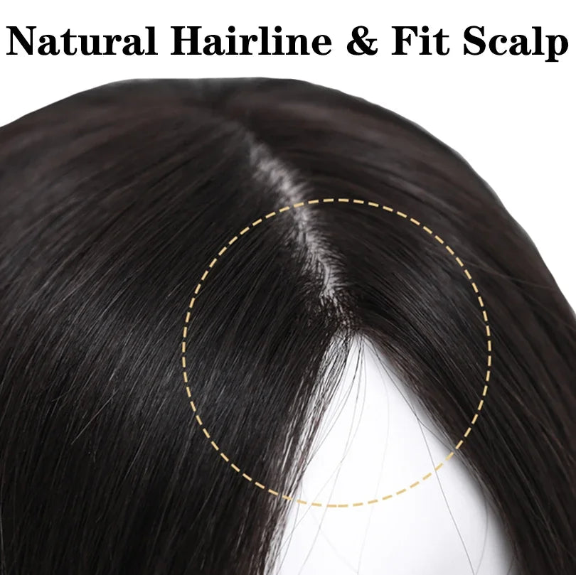 5 Sizes Silk Base Virgin Human Hair Women Topper Natural Scalp Top Black Color For White Women Small Base Seamless Hairpieces