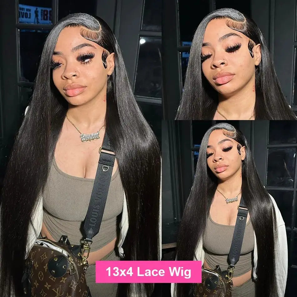Straight Hd Transparent 13x6 Lace Frontal Wig Brazilian 30 40 Inch 13x4 Lace Front Human Hair Wigs 200 Density For Black Women