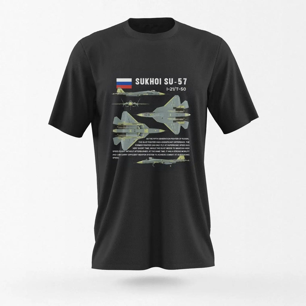 Sukhoi Su-57 I-21/T-50 Multifunctional Fighter Tshirt Short Sleeve Casaul 100% Cotton Men T-Shirt