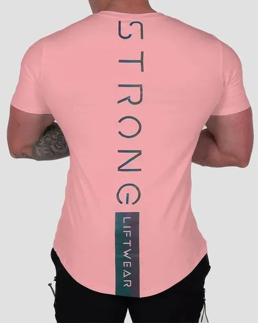 2025 New Hot GymsT-shirt Men Cotton T-shirt Casual reflective Slim t shirt Fitness Bodybuilding Workout Tee Tops Summer clothing
