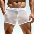 【 Quick Delivery From Stock 】Summer Men's Semi-transparent Sexy Lace-up Shorts Home Casual Comfortable Fitness Shorts Sweatpants