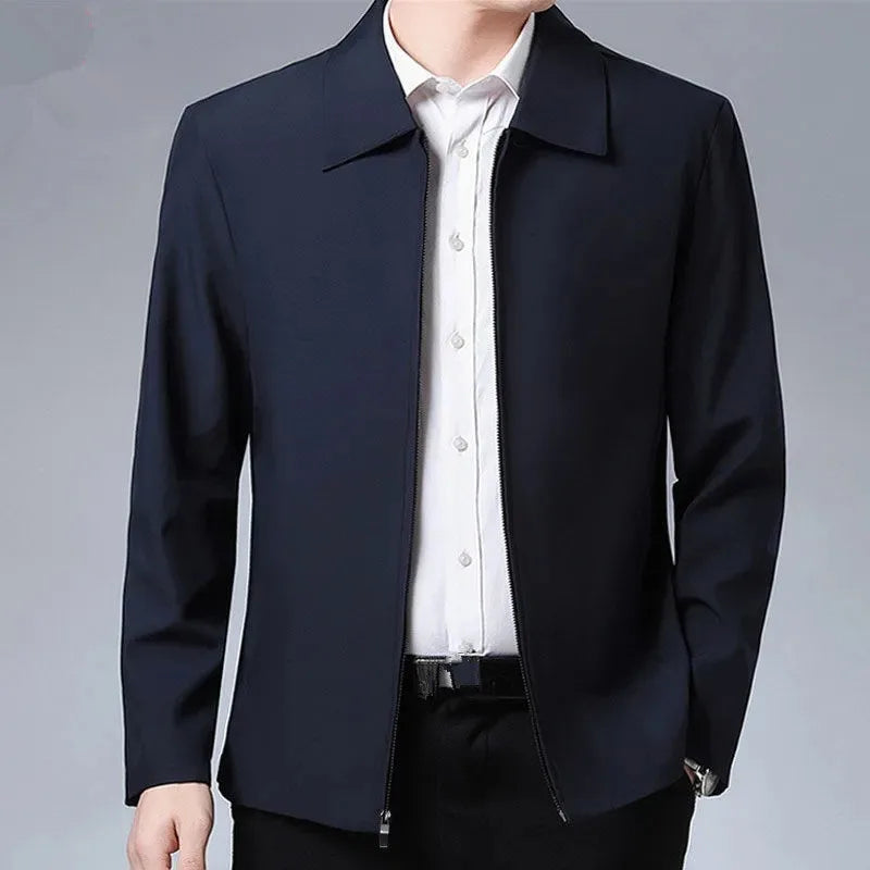 Spring Autumn Men's Turn-down Collar Business Social Blazer Jackets Fashion Office Dress Coats High Quality Casual Men Clothing