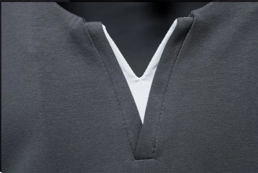 Mens Short Sleeve Henley Shirt Casual Summer V Neck T-Shirt Casual Slim Fit Basic Solid Color Loose Fitness Sport Breathable Top