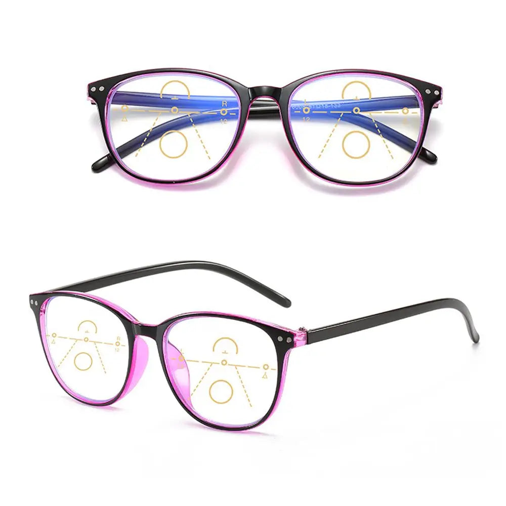 1PC Progressive Multifocus Reading Glasses Blue Light Blocking Computer Glasses Fashion Readers Eyewear With Spring Hinge