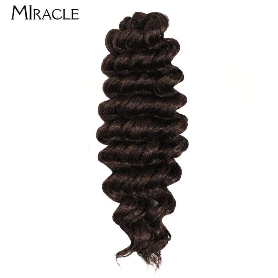 MIRACLE Crochet Hair Extensions 30 Inch 70CM Deep Wave Braiding Hair Bundles Synthetic Crochet Braids Hair Water Wave Fake Hair