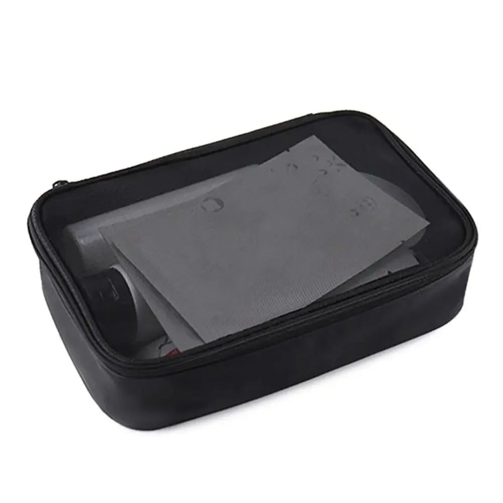 Women Makeup Bag Women Solid Color Zipper Cosmetic Bag Mesh Transparent Casual Travel Portable Mini Wash Storage Bags