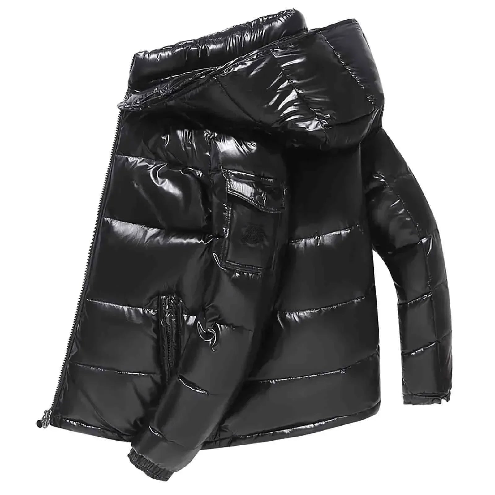 Shiny Parkas Hombre Buffer Bubble Thick Jackets Casual Men Fashion Shiny Stand Up Waterproof Male Parkas Quilted Padded Coat