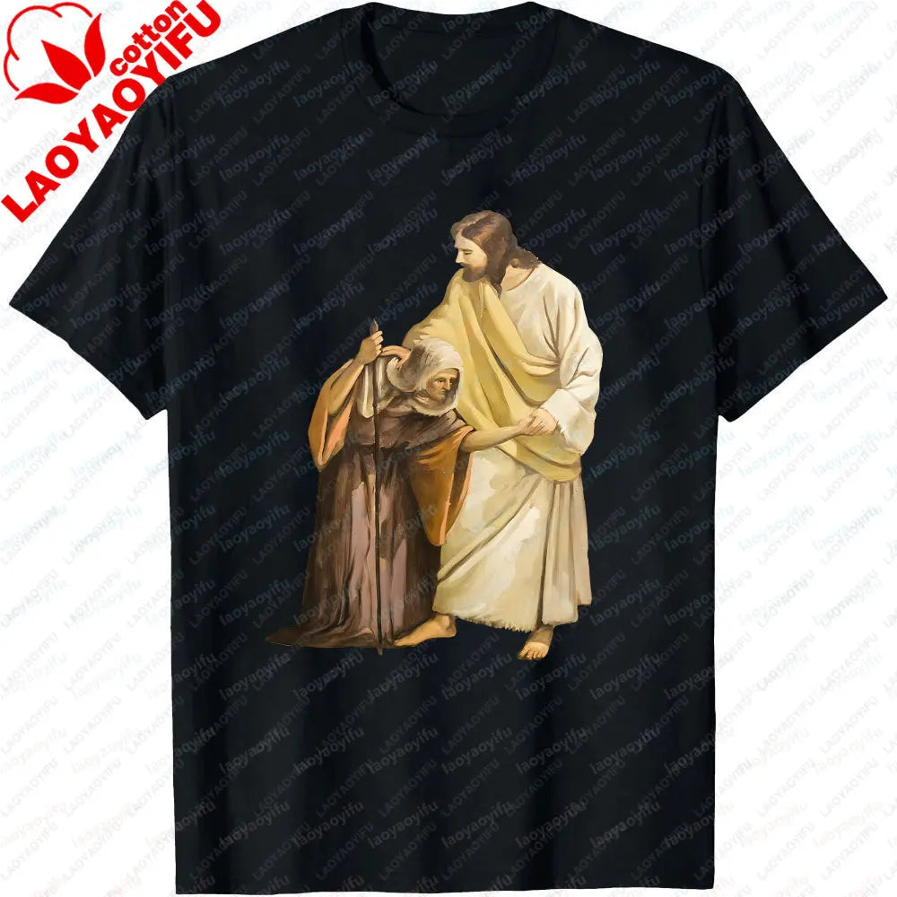 Jesus Christ Pantocrator Icon Sinai Orthodox Christian Man Gift Printed T-Shirt Summer Women Short Sleeve Cotton Unisex T Shirt