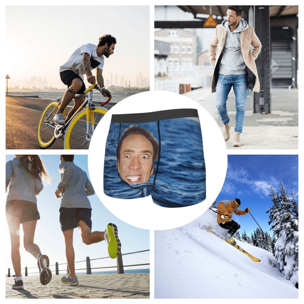 Custom Nicolas Cage Boxer Shorts For Homme 3D Printed Male Nic And His Girls Underwear Panties Briefs Breathbale Underpants