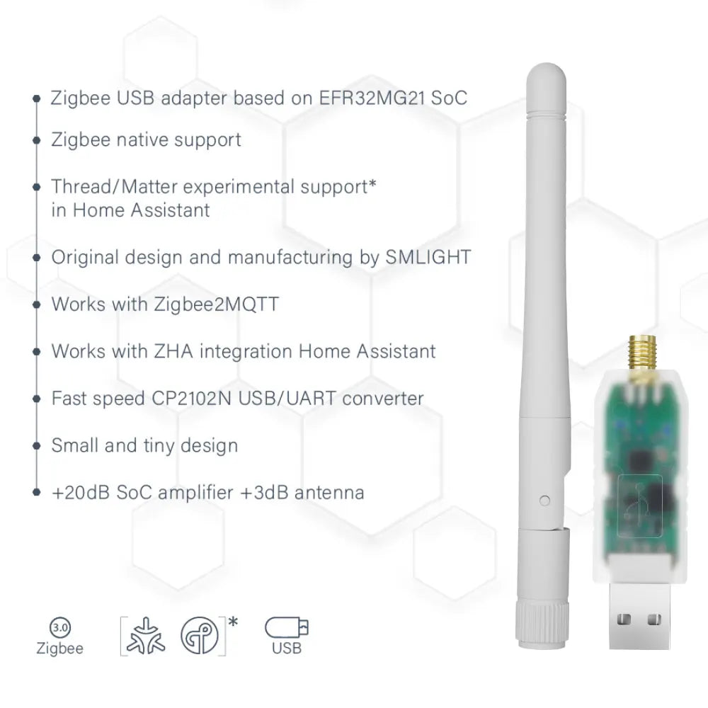 SMLIGHT SLZB-07/07p7/MG24/07p10 Zigbee 3.0 Smallest Thread/Matter USB Adapter Works With Zigbee2MQTT, Home Assistant, ZHA