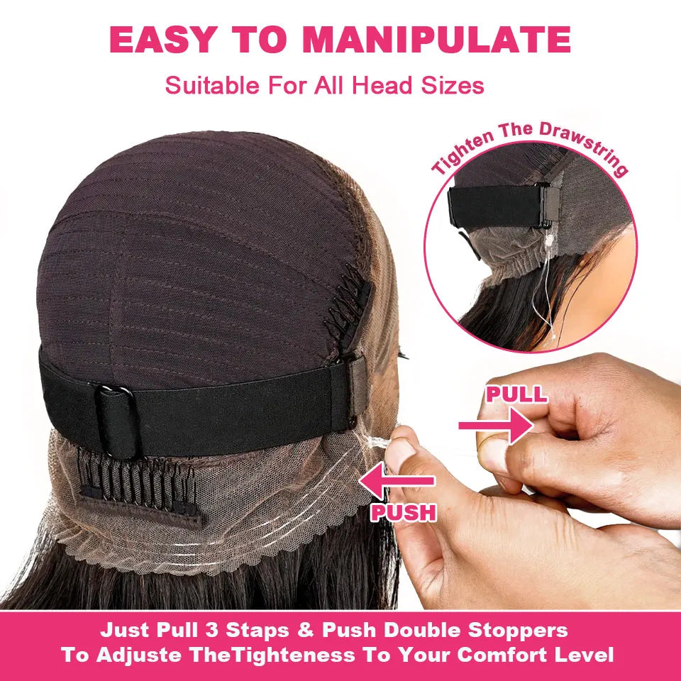 Straight Invisi Strap Snug Fit 360 Full Lace Wigs Pre-Everything HD Transparent Lace Frontal Wig Glueless Human Hair Ready To Go