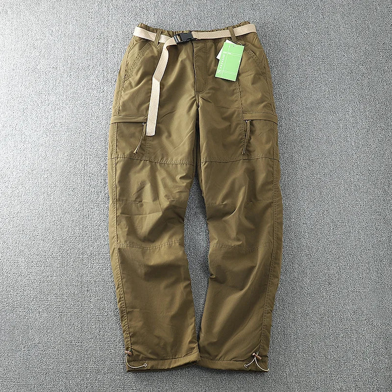 6XL Thick Waterproof Warm Fleece Cargo Pants Men Winter Outdoor Plus Velvet Multi-pockets Loose Straight Casual Overall Trousers