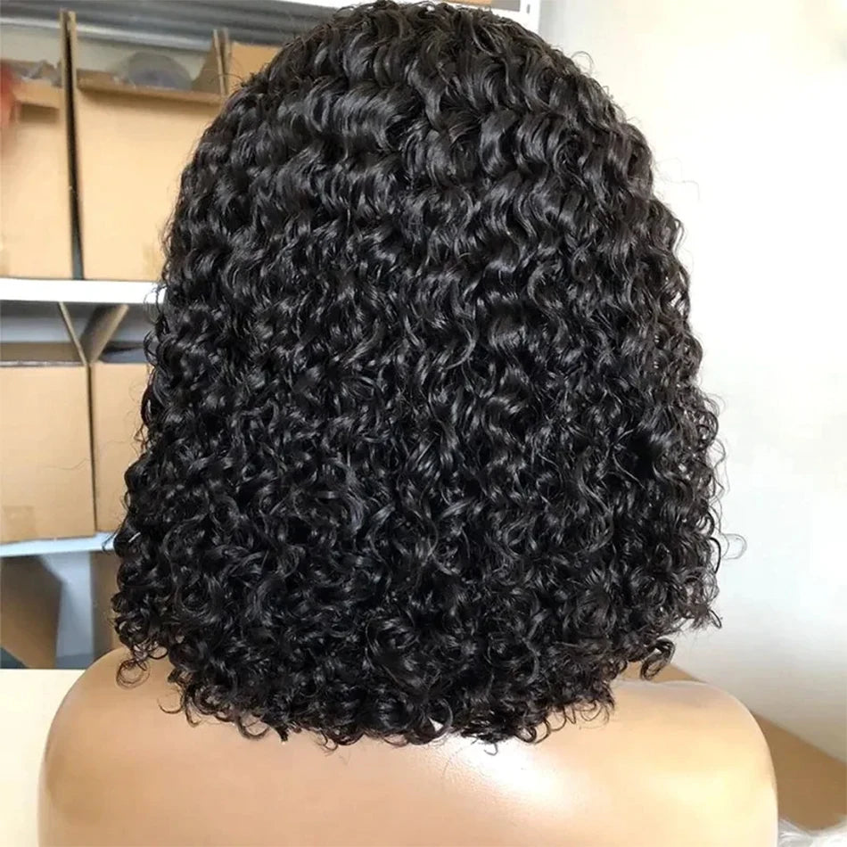 Glueless Wig Kinky Curly Lace Front Human Hair Wigs Ready To Wear And Go Wet and Wavy Wigs Water Wave Human Hair Wig For Women