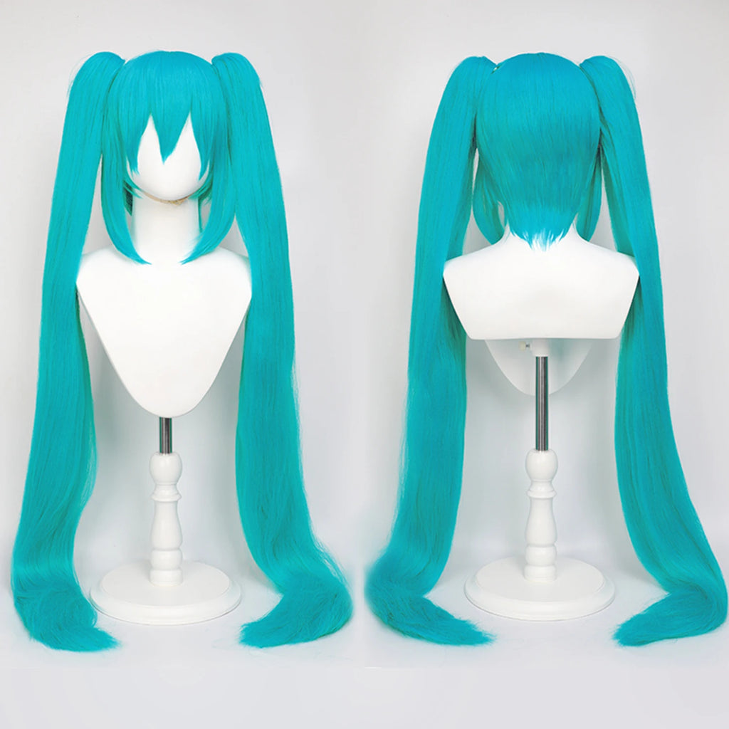 Multi-color Double Ponytail Anime Cosplay Wig Set Heat Resistant Synthetic Hair Wig