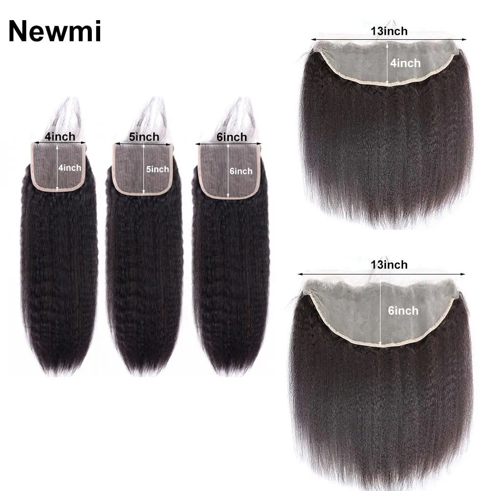 Kinky Straight Closure Human Hair 4x4 5x5 6x6 Transparent Lace Closure Frontal 13x4 13x6 Kinky Straight Lace Frontal Closure