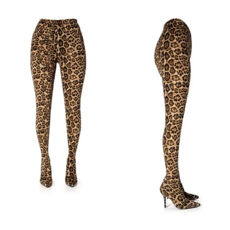 New Elastic Cloth Jumpsuit Pants Boots Women's Racing Party Trendy Sexy Steel Pipe Dance Pants Boots High-heel 10cm Size 34-46