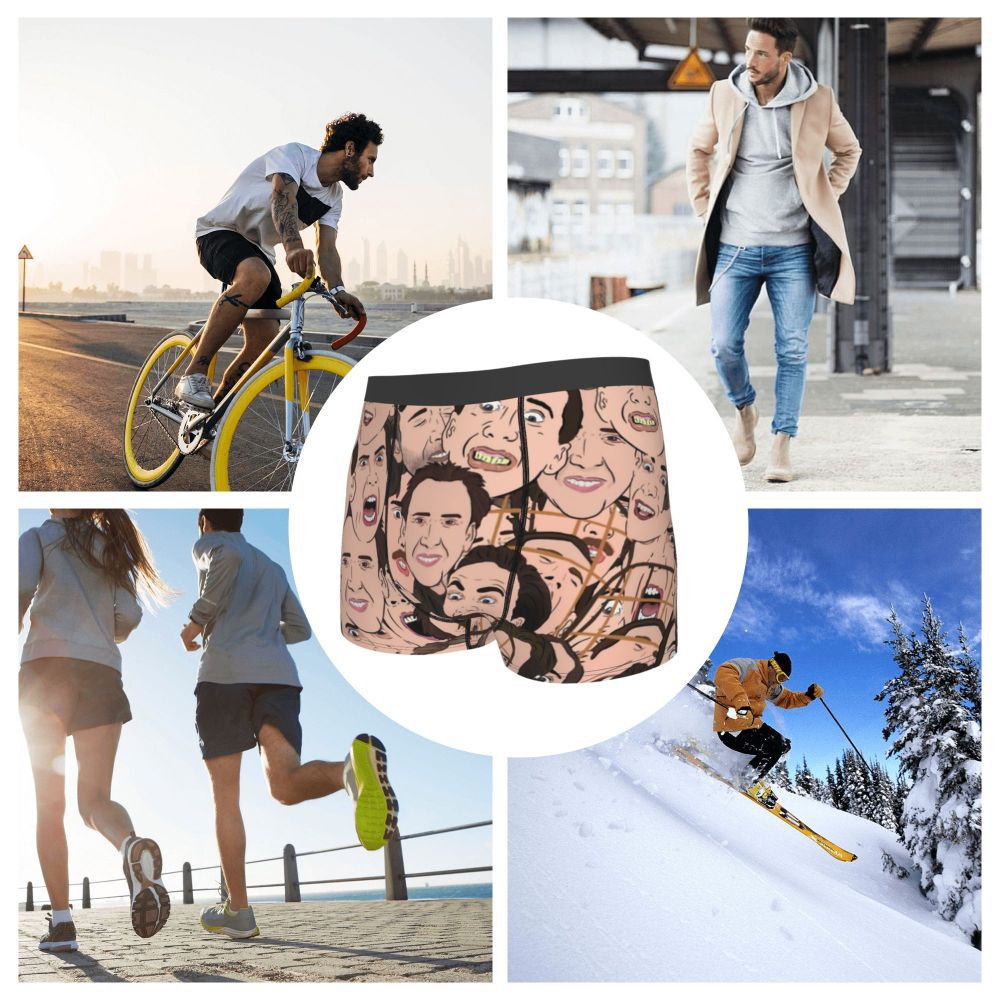 Custom Nicolas Cage Boxer Shorts For Homme 3D Printed Male Nic And His Girls Underwear Panties Briefs Breathbale Underpants