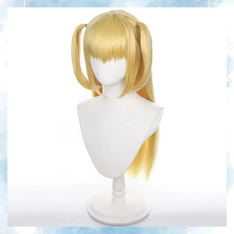WHIMSICAL W Amane Misa Cosplay Wig Long Straight Golden Styled Heat Resistant Synthetic Hair Wig