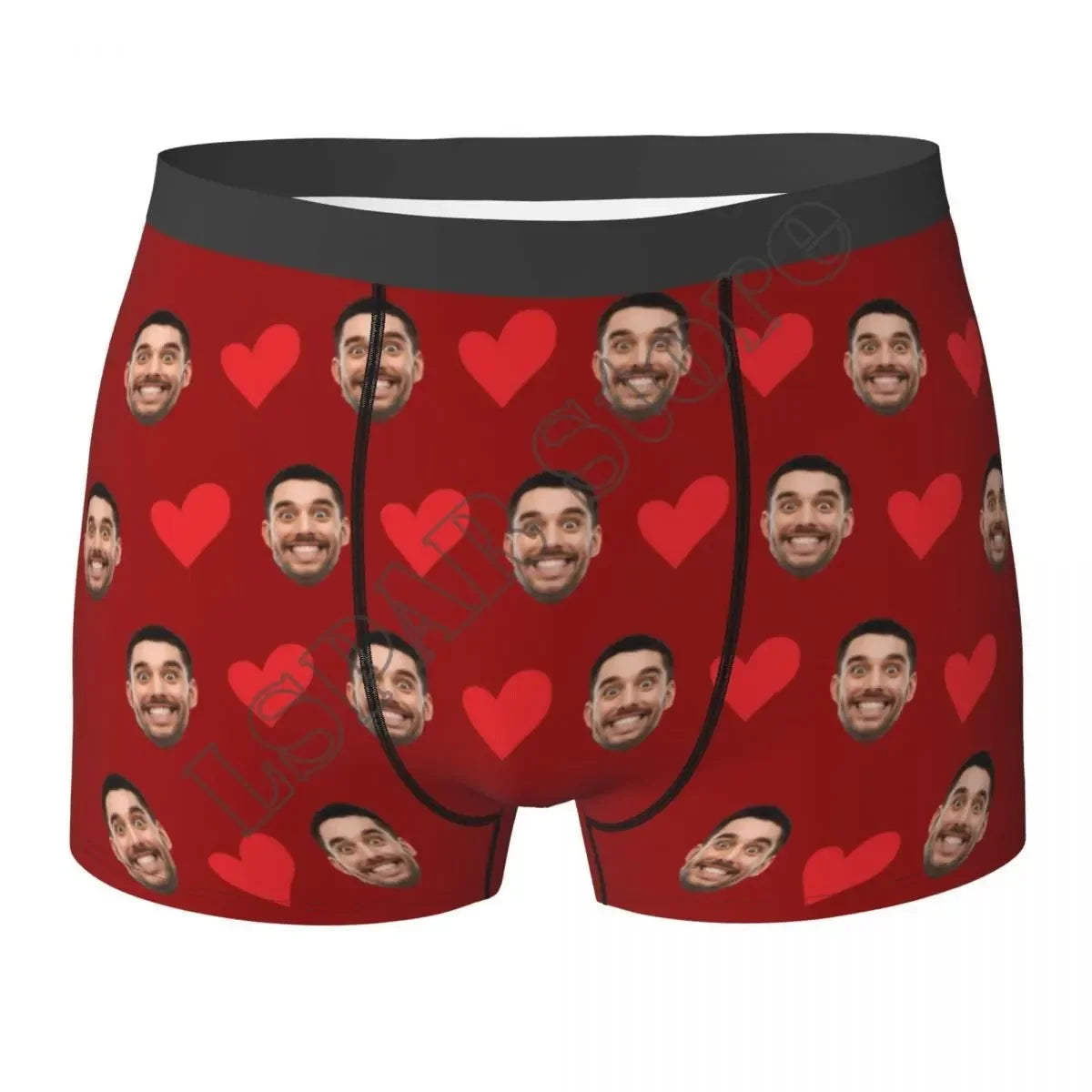 Personalized Face Photo Underwear - Custom Heart Boxer Briefs - Custom Men Briefs - Gift For Husband - Anniversary Gift for Dad