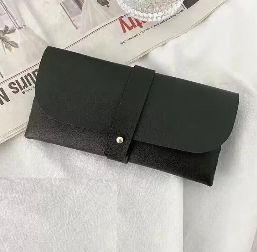 Portable Soft Leather Glasses Bag Soft Solid Color Bag Women Men Fashion Sunglasses Boxes Eyewear Protector Case Accessories