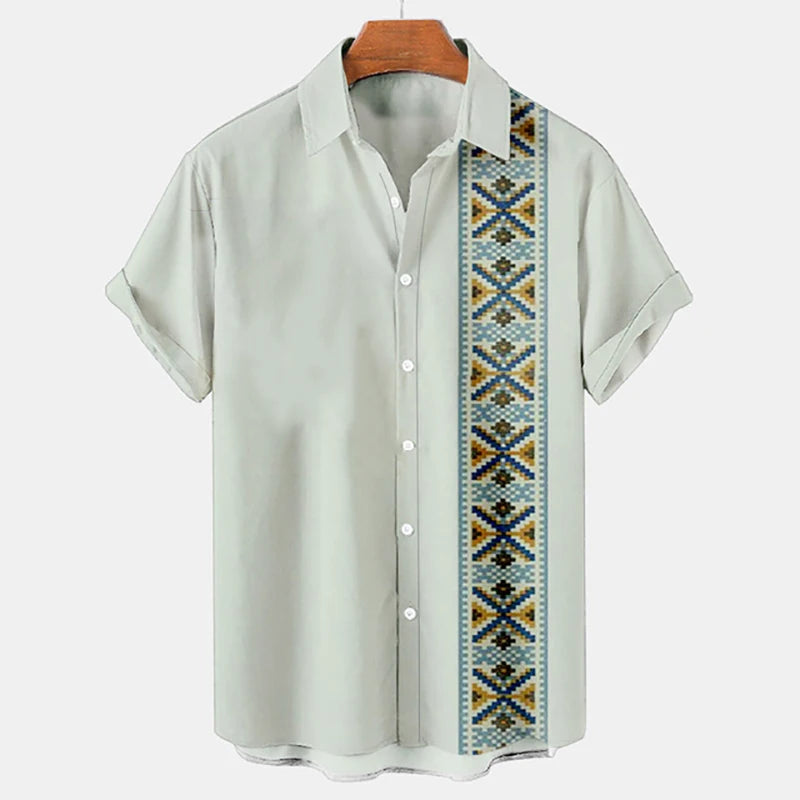 Hawaiian Beach Shirts Ethnic Style 3D Print Streetwear Men Women Fashion Vintage Short Sleeve Shirt Blouse Harajuku Man Clothing