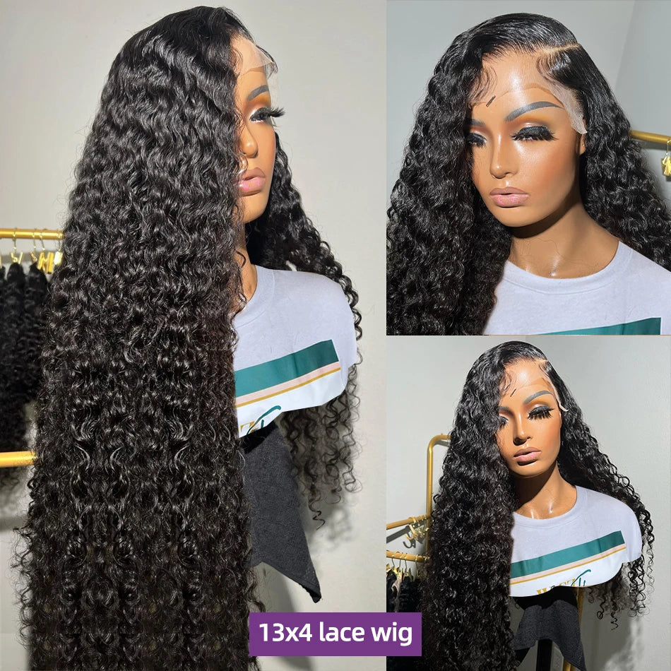 Curly Lace Front Wig Human Hair 13x4 13x6 Deep Wave Lace Frontal Wig 6x4 5x5 Glueless Transparent Pre Cut Lace Wigs 210 Density