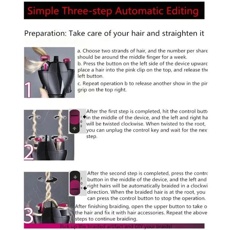Automatic Twist Braider Knitting Device Electric Hair Braider Hair Braider Machine Braiding Hairstyle Cabello Hair Styling Tools