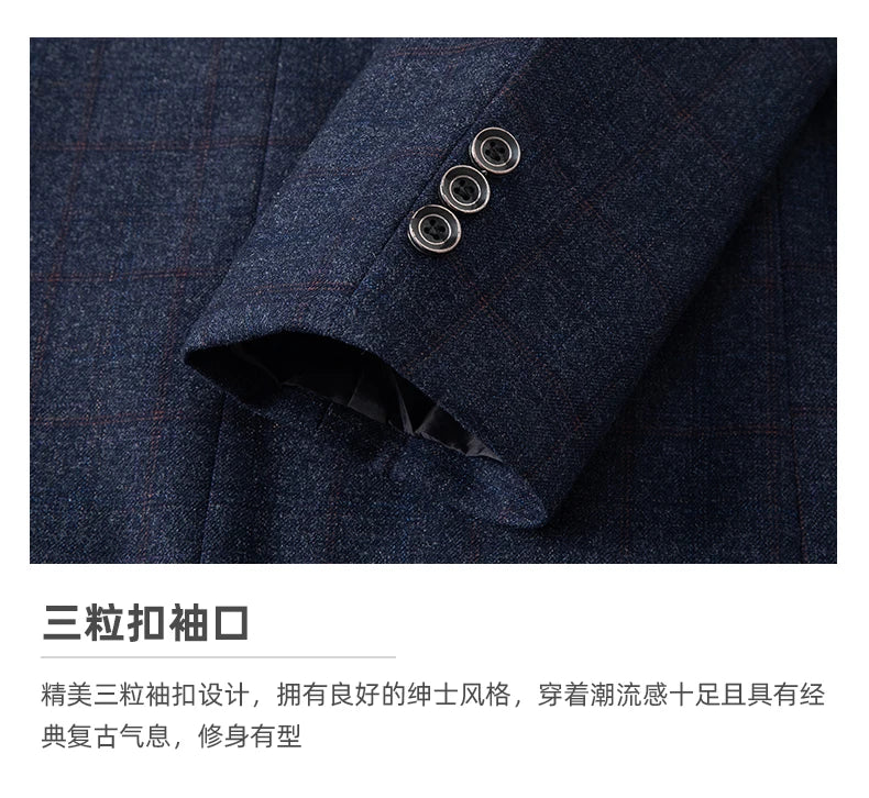 Middle-Aged Men's Business Casual Suit Father's Day Gift Wedding Formal Lightweight Suit Men's 35-60 Years Old Large Size Thin Top Men's Middle-Aged and Elderly Jacket