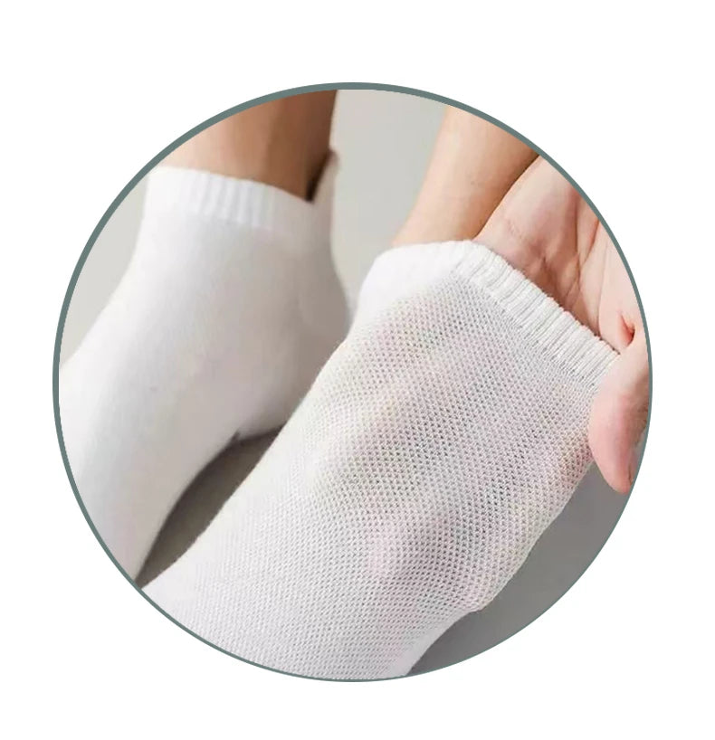 5 pairs of new summer men's short socks, light and thin casual mesh breathable boat socks, fashionable street socks