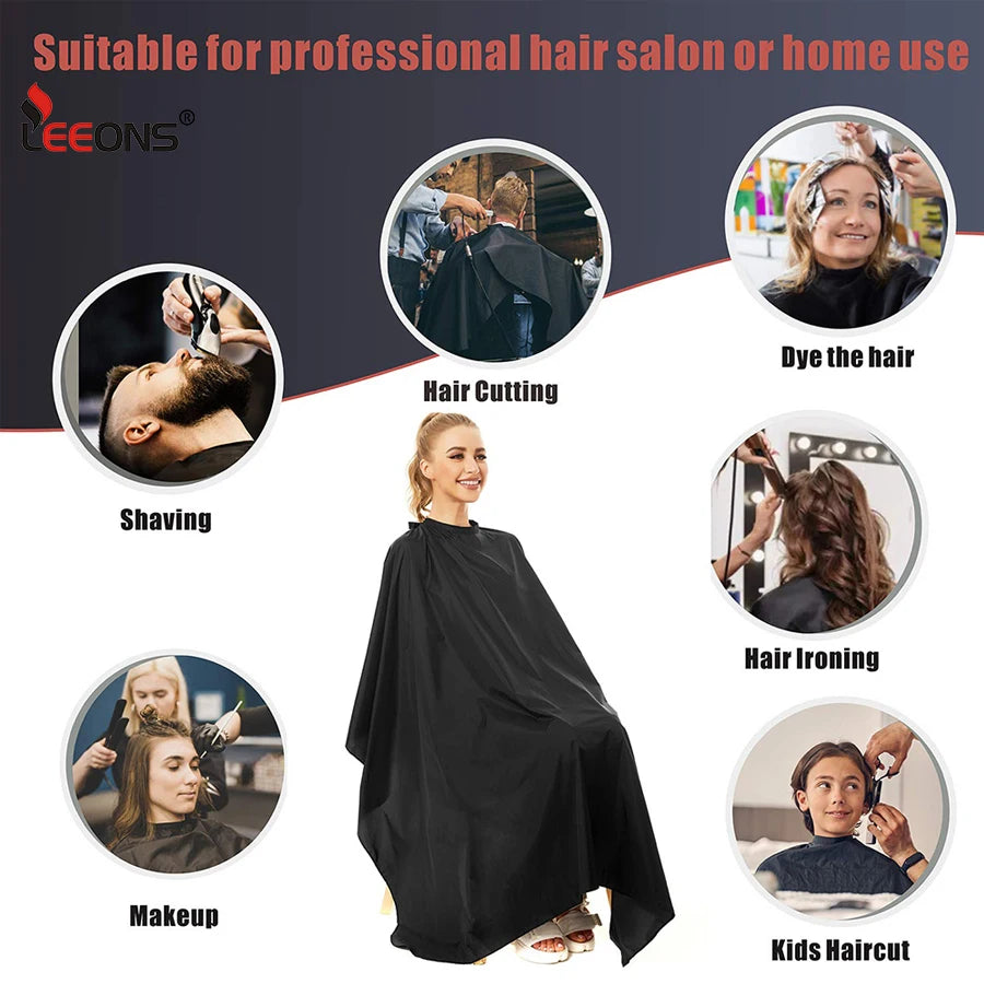 Leeons Barber Cape With Adjustable Snap Closure Waterproof Hair Cutting Salon Cape For Unisex Salon Gown Apron For Hairstylists