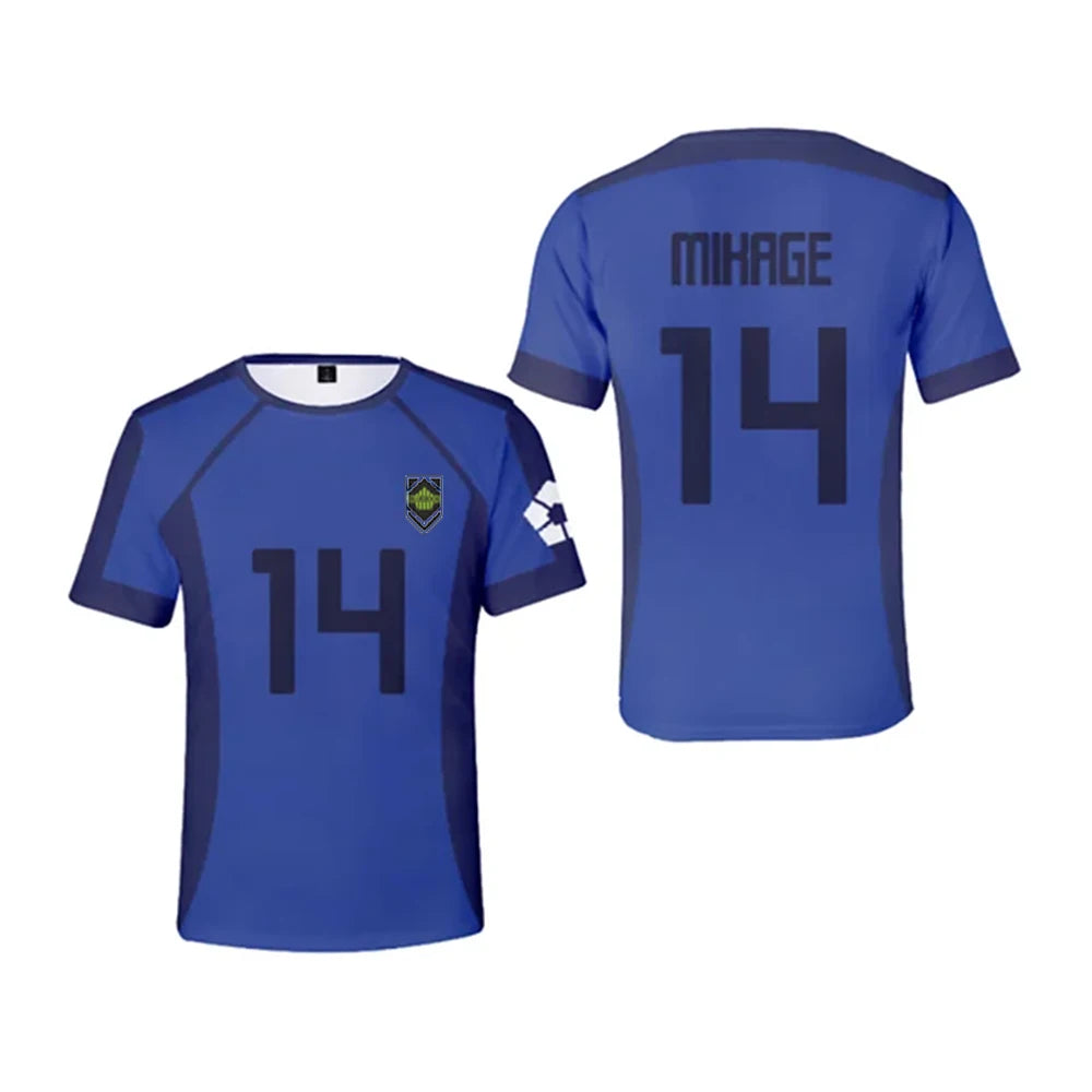 Anime Blue Lock Jersey 3D Print Nagi Soccer T-Shirts Men Women Short Sleeve Sports Tee Y2k Top Harajuku Cosplay Football t shirt
