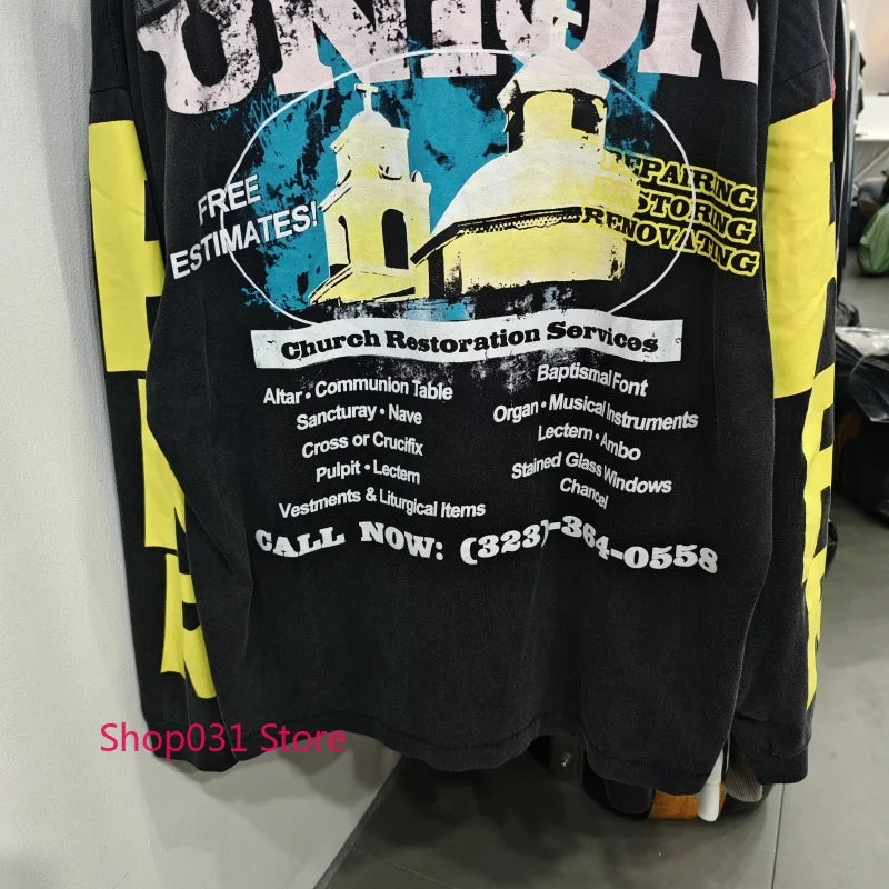 R123 Long Sleeve T Shirt Vintage Washed 100% Cotton Loose Fit Casual Mens Pullover  oversized t shirt