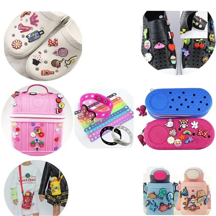 10PCS ABS Shoe Charms Bow Rhinestone Accessories For Clogs Bear Pearl Buckle Decorations Diy Women Lovely Garden Shoes Decor