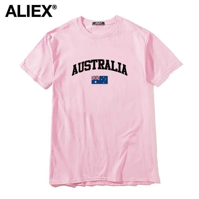 100 Cotton ALIEX Australia Flag T Shirt Men T Shirts Homme T-shirts For Man Top Top Tee 3XL Clothing Funny Tshirt Brand  UTSDA#