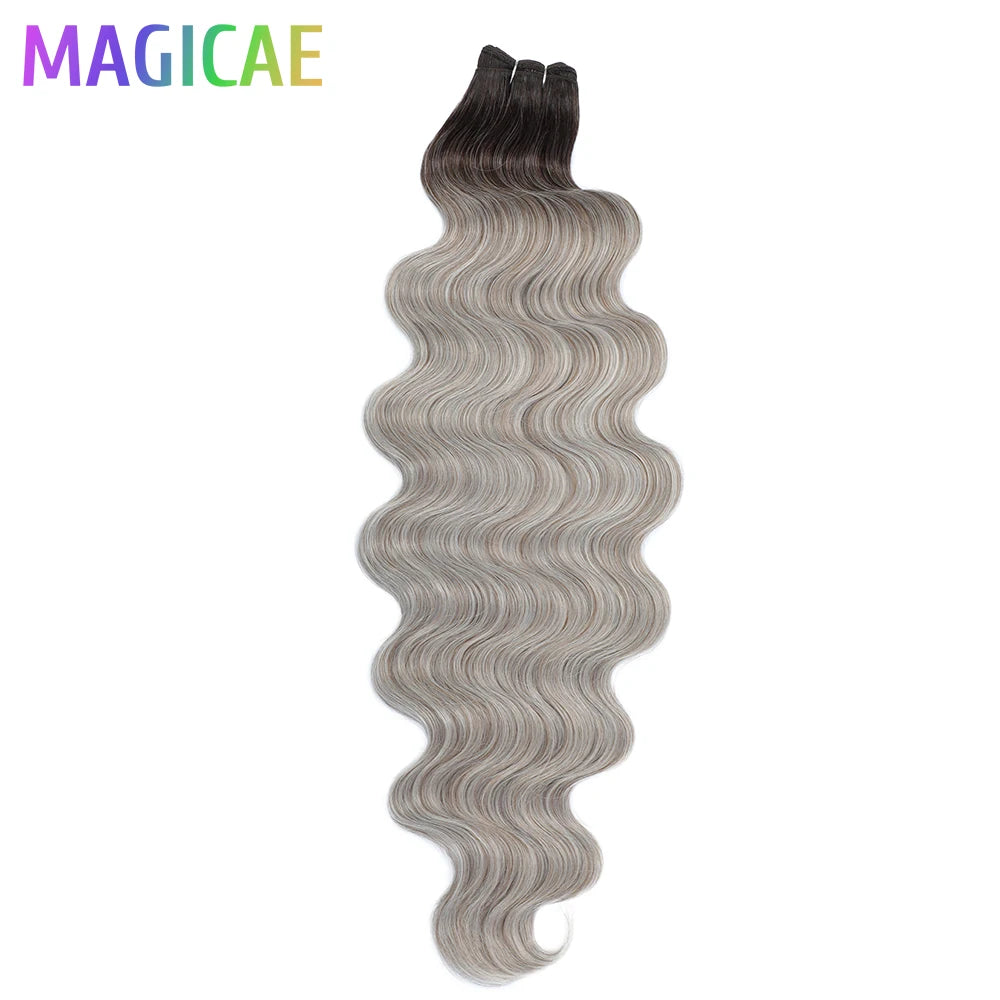 30Inches 200grams Orange Light Brown 12# M888# Body Wave Hair Weave Bundles Blond 27/613 White High Temperature Synthetic Hair