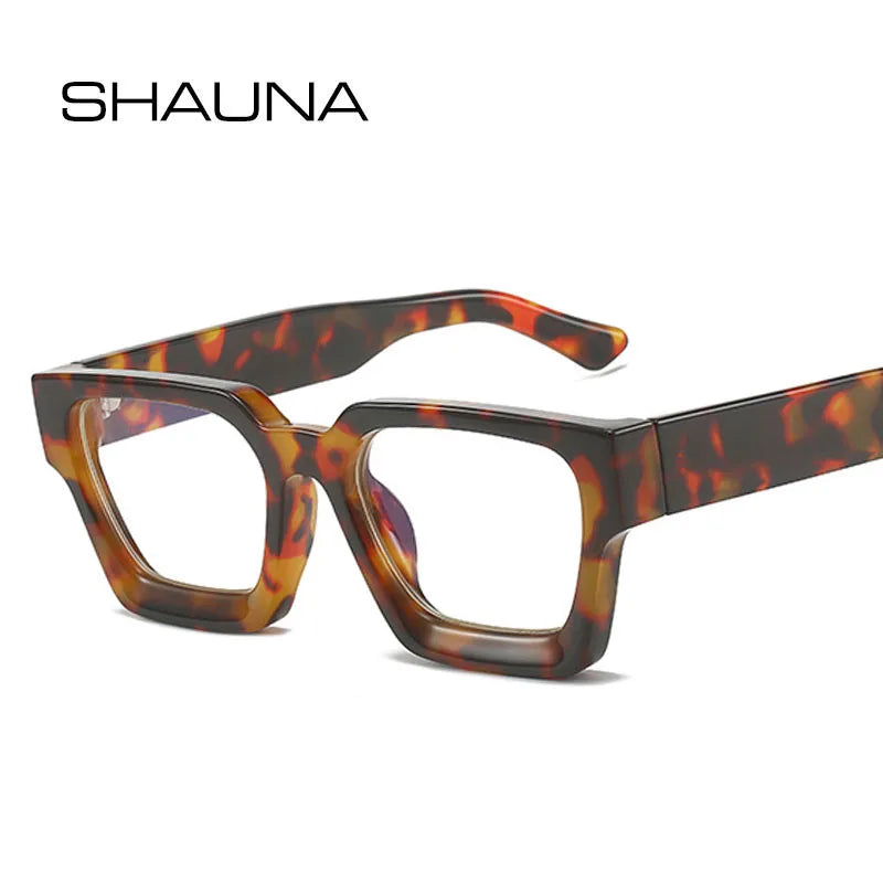 SHAUNA Retro Women Anti Blue Light Glasses Frame Fashion Men Square Optical Eyewear