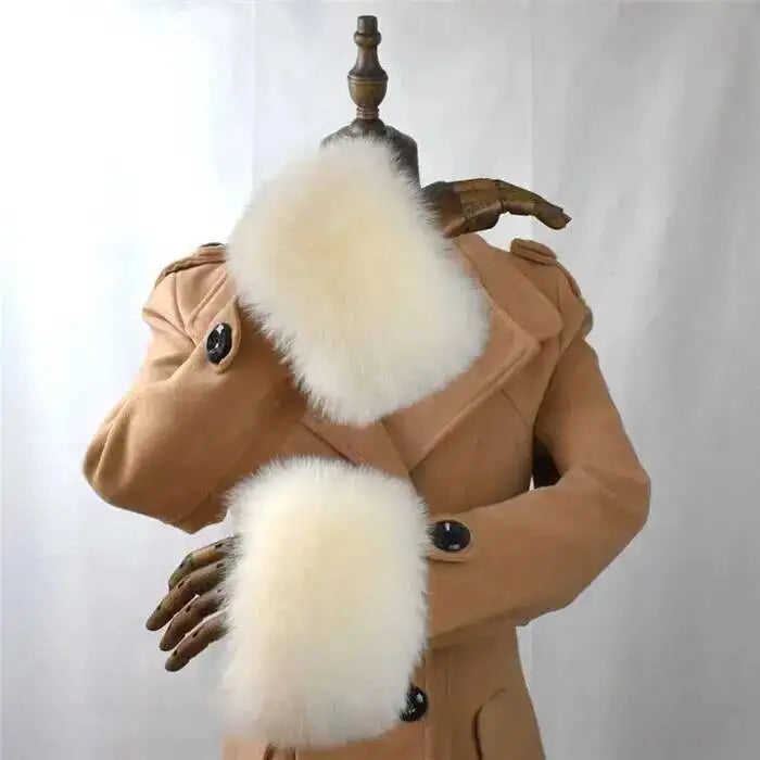 100% Real Fox Fur Cuffs Winter Natural Warm Oversized Arm Warmmer Wristband High Quality Coat Jacket Sleeve Fashion Luxury Cuffs
